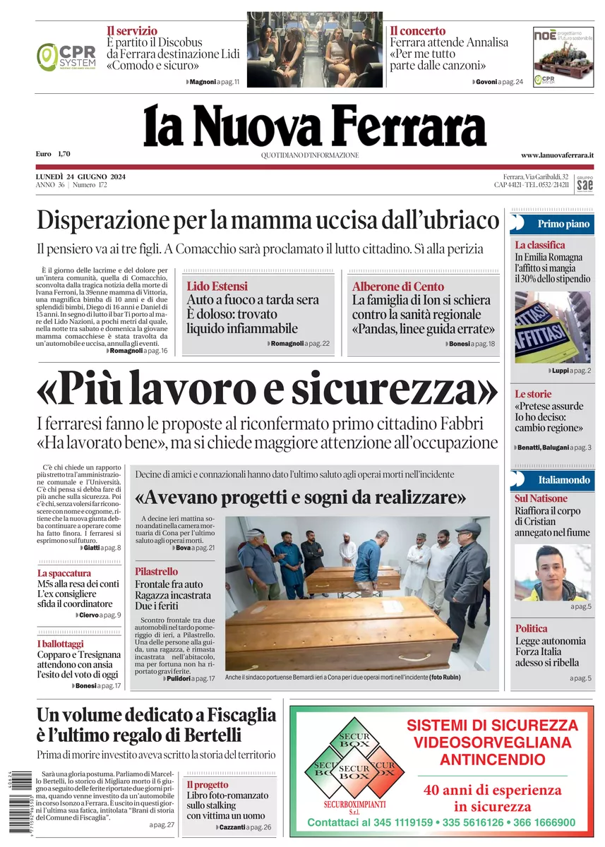 Prima-pagina-nuova ferrara-oggi-edizione-del-2024-06-24